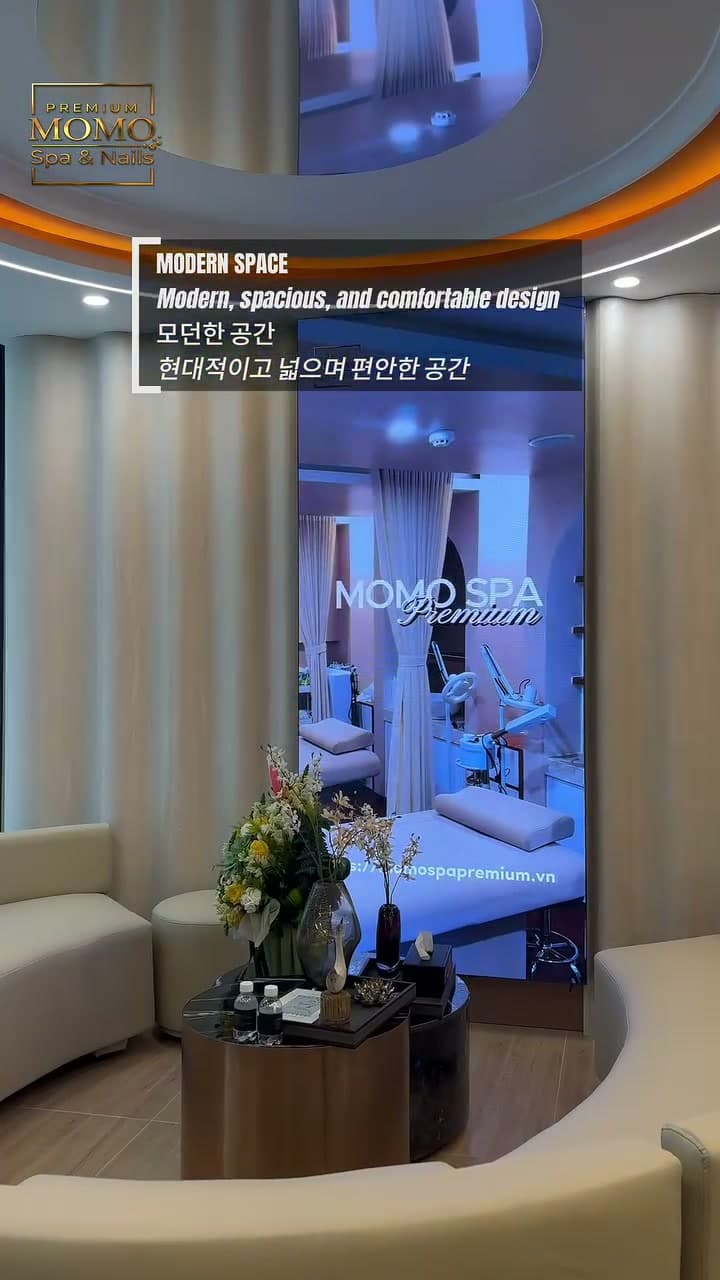 호치민 1군 레탄톤 마사지·네일·스파 모모스파 프리미엄 전경과 외부인테리어 및 1층 리셉션